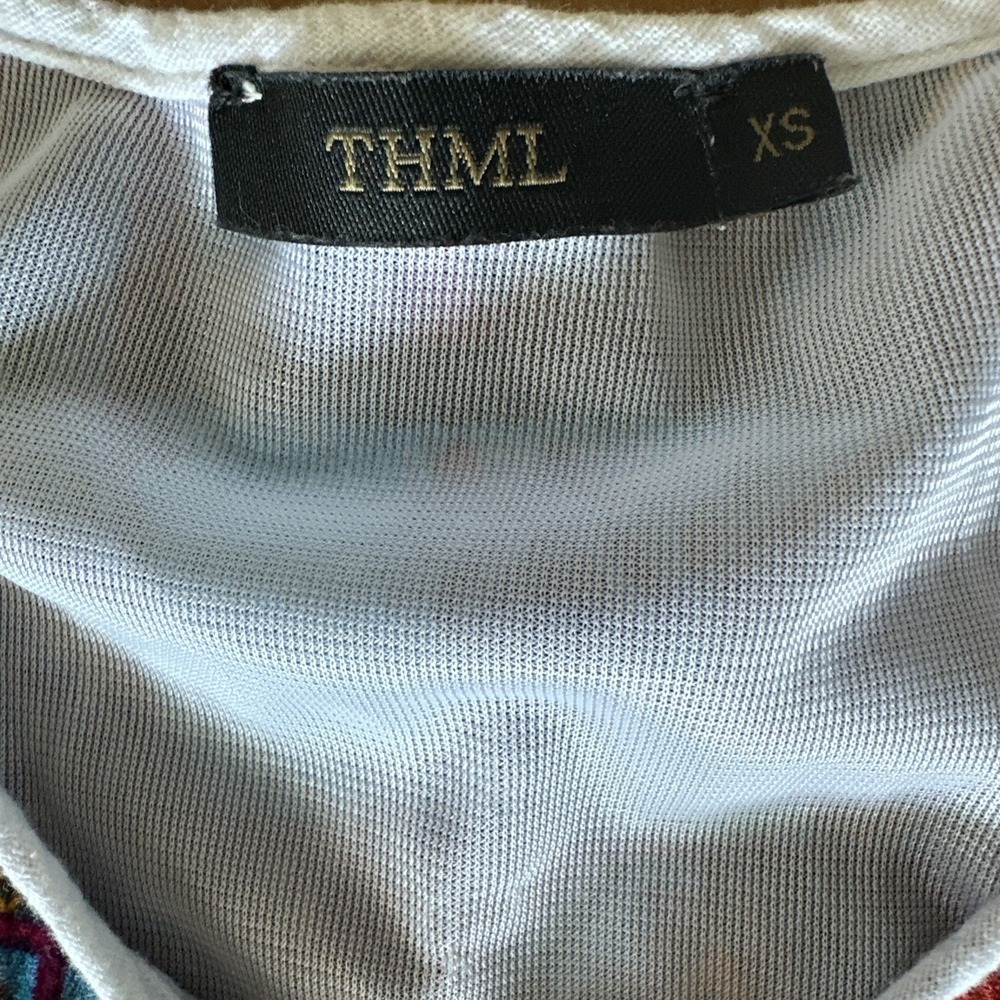 THML XS Women's Santa Fe Sleeveless Lined Mini Dress Cotton & Linen Embroidered - Picture 6 of 13